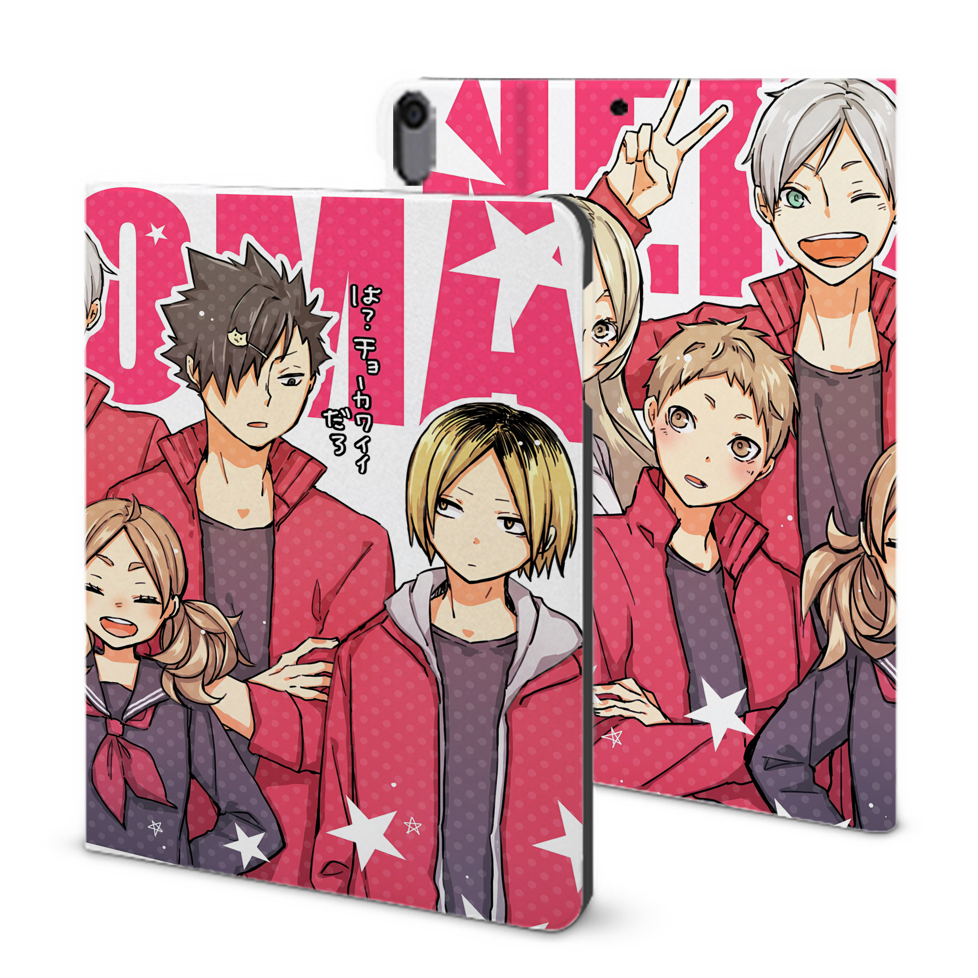 （画像用） ハイキュー!! Haikyu!! IPad ケース ブック型 PUレザー TPU 耐衝撃 軽量 薄型 ペン収納なし 全面保護 IPad 各モデル対応